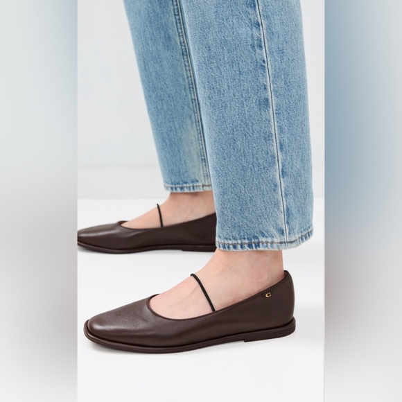 Coach Dark Brown Leather Flats - Picture 3 of 11